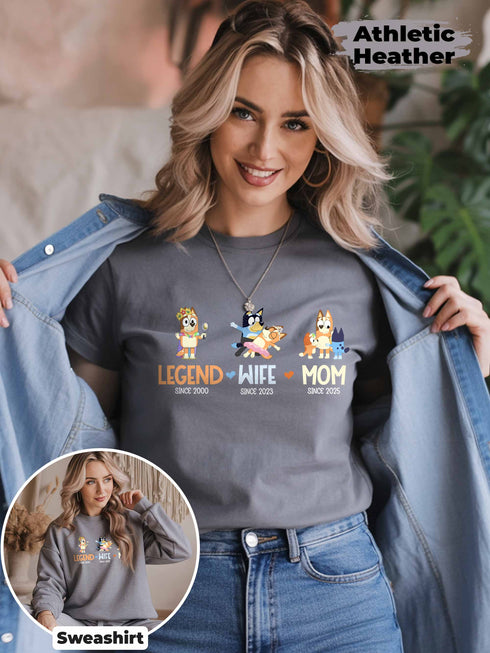 Wife Mom Legend Shirt – Bluey Chilli Funny Mom Tee – Custom Year Gift